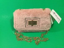 Bolso de Mano Mujer VEGANO Piel Sintética Rosa con Dorado