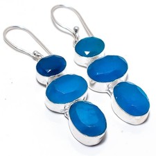 Pendiente de joyería de plata esterlina 925 hecho a mano con piedras...