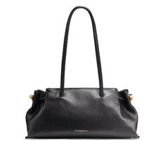 Donna Karan NY Bolso de Mano Mujer Cuero Guijarro Cachemira + Bolso para el Polvo NEGRO