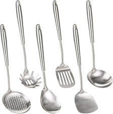 Juego de utensilios de cocina de acero inoxidable 6 piezas cocina 304 metal apto para lavavajillas