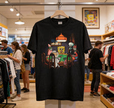 Divertida Camiseta Bob Esponja Jugando al Poker, Meme Genz