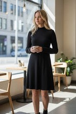 Vestido para mujer One One Six negro ligero tejido escote ajustado y puños talla M