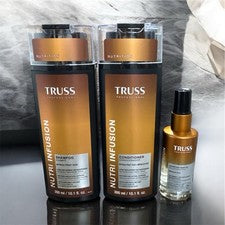Truss Nutri Infusión Cuidado del Cabello Trío Champú Acondicionador Aceite para Cabello Seco Dañado