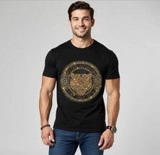 Nueva Camiseta Hombre Lujo Tigre Estrás Moda Negra Blanca Alta Calidad