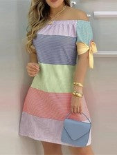Vestidos Casuales De Verano Para Mujer Ropa De Moda Casual Manga Corta Estampado