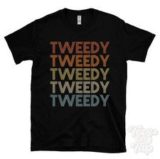 CAMISETA TWEEDY ESTILO RETRO REPETIDO Hombre y Mujer Novedad Genial Nombre Regalo