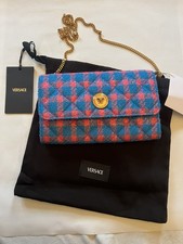 Versace Mujer’s Bolso de Hombro Medusa Rosa Pequeño Cuero Genuino y Lana Italia Nuevo con Etiquetas