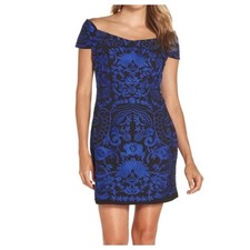 Mini Vestido para Mujer Foxiedox Talla 8 Azul Bordado Bettina Bodycon