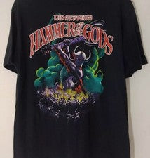 Camiseta negra rara 1988 Led Zeppelin Hammer Of The Gods reimpresión