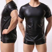 Moda Hombre Camisetas Negro Clubwear Fiesta Cuello Redondo Sexy Manga Corta