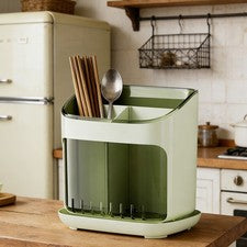 Soporte para utensilios con bandeja de drenaje varios compartimentos encimera minimalista CALIENTE