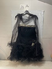 Vestido Let’s Fashion mini de tul negro con cuentas para mujer talla S