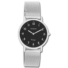 Oozoo Unisex Reloj de Pulsera Vintage Series Analógico Metal Plata UOC20346