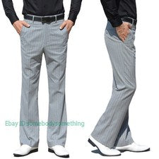 Pantalones de vestir estilo acampanado a rayas para hombre Pantalones de corte bota Informales Inteligentes Negocios