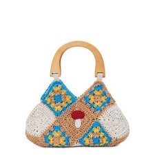 Bolso de mano No Boundaries para mujer con asa superior de ganchillo-hecho a mano-cuadrado de abuela-NUEVO