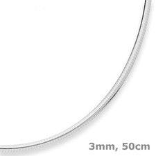 Collar de plata 925 50 cm cadena de barro ovalada cadena de plata 3 mm