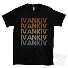 CAMISETA IVANKIV ESTILO RETRO REPETIDO Hombre y Mujer Novedad Genial Nombre Regalo