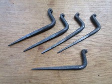 Herrero Hierro Forjado a Mano Vintage Cocina Viga Utensilio Clavo en Ganchos