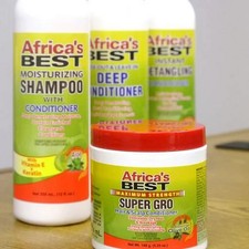 Africa's Best Champú, Acondicionador, Spray Trenza Productos para el Cuidado del Cabello - Gama Completa