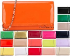 Bolso sin asas de charol liso para mujer Noche Fiesta Moda Bolso de hombro