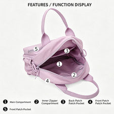 Moda Lujo Fácil de Llevar Elegante Nylon Cremallera Bandolera Bolso de Mano Bolso de Hombro