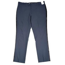 Pantalones de Esmoquin Nordstrom Rack Trim Ajuste Satinado Rayas Laterales Azul Marino Para Hombres 40W Nuevos con Etiqu