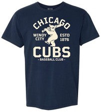 Camiseta Estilo Vintage Logo Chicago Cubs Ash L