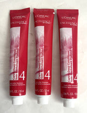 LOTE de 3 tubos L'OREAL Excellence crema #4 cuidado acondicionador profundo 1,86 FL. OZ.