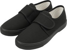 Zapatos escolares deportivos de lona negros con cierre táctil unisex para niños