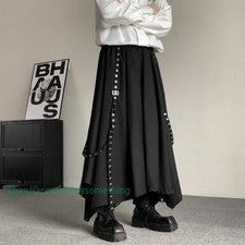 Pantalones Falda Estilo Hombre Talla Grande Estilo Antiguo Punk Falda Columpio Grande
