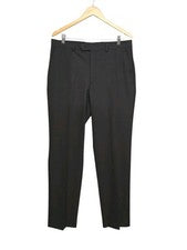 Pantalones de vestir Michael Kors para hombre 34x32 carbón estilo Monroe frente plano clásico