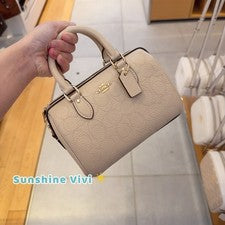 Bolso Bandolera Coach Mini Rowan Nuevo con Etiquetas Cuero Firma CCF28, Cuero Guijarro Avena