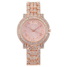 Elegante reloj de cuarzo con remaches de diamante con diseño único para borde para todos
