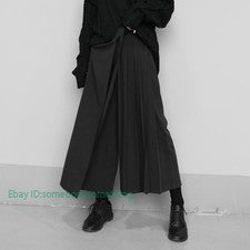 Estilo Japonés Hombres Informales Sueltos Pierna Ancha Pantalones Punk Falda Pantalones De Colección
