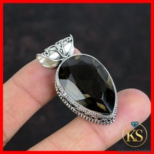 Pera Cuarzo Ahumado Piedra 925 Plata Esposa Nuevo Vintage Aniversario Colgante Artesanal
