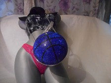 Moda Mujeres Bola de Cristal Para Mujer Azul Bolso sin asas Bolso Esfera Cartera