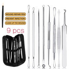 COMEDONE EXTRACTOR REMOVEDOR DE ESPINILLAS ANCE KIT DE HERRAMIENTAS DE 9 CUIDADO DE LA PIEL FACIAL