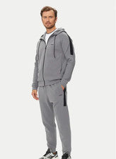 HUGO BOSS $399 CONJUNTO DE CHÁNDAL para Hombres Sudadera con Capucha + Pantalones Jogger Gris Negro AUTÉNTICO NUEVO