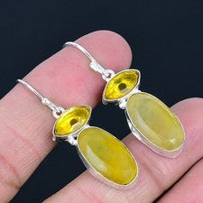 Pendiente de joyería de plata esterlina 925 hecho a mano de piedras...