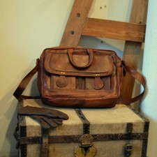 Bandolera de cuero para mujer hecha a mano clásica mensajero bolso de hombro