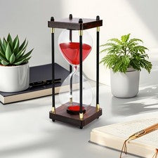Temporizador de arena 30/60 minutos reloj de arena madera vidrio, reloj de té reloj de arena para decoración de oficina