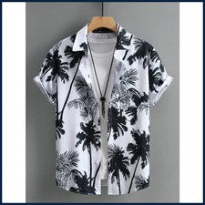Camisa Hawaiana Hombre Estampado Informal Fina Playa Delgada Camisa Moda Alta Calidad