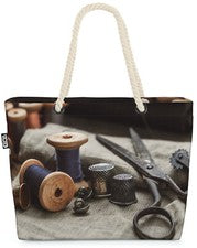 Costura hobby tijeras hilo Beach Bag tejer moda ocio ganchillo hilo dedal
