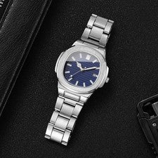 Nuevo reloj de cuarzo para hombre estilo "Nautilus" con fecha Mercedes hora globo segundos!