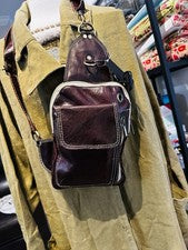 Bandolera unisex marroquí hecha a mano artesanal, hecha a mano Xbody-espresso-119