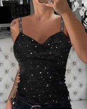 Sexy Top Para Mujer Sin Mangas Moda Camiseta Camiseta Chaleco Cuello en V Ocio Blusa