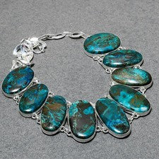 Collar Hecho a Mano Shattuckite Forma Ovalada Piedras Preciosas Moda Joyería 18" SR 6810