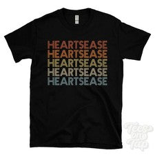 CAMISETA HEARTSSEASE ESTILO RETRO REPETIDO para hombre y mujer Reino Unido top name regalo