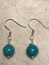 Pendientes de piedras preciosas turquesa genuinas - Bolsa de regalo de plata de ley 925 - Envío y devolución gratuitos