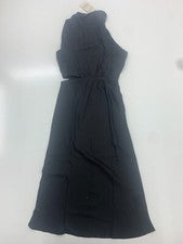 Vestido negro sin mangas de moda para mujer talla pequeña